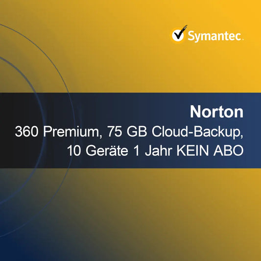 Norton 360 Premium, 75 GB Cloud Backup, 10 Devices 1 Year NO SUBSCRIPTION